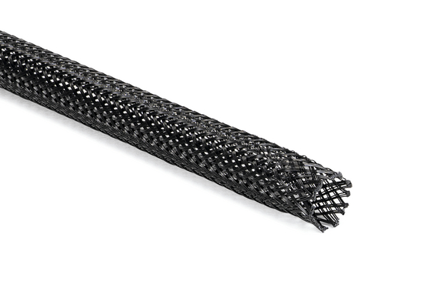 HellermannTyton Expandable Braided Polyester Black Cable Sleeve, 30mm Diameter, 50m Length, Helagaine HEGP Series