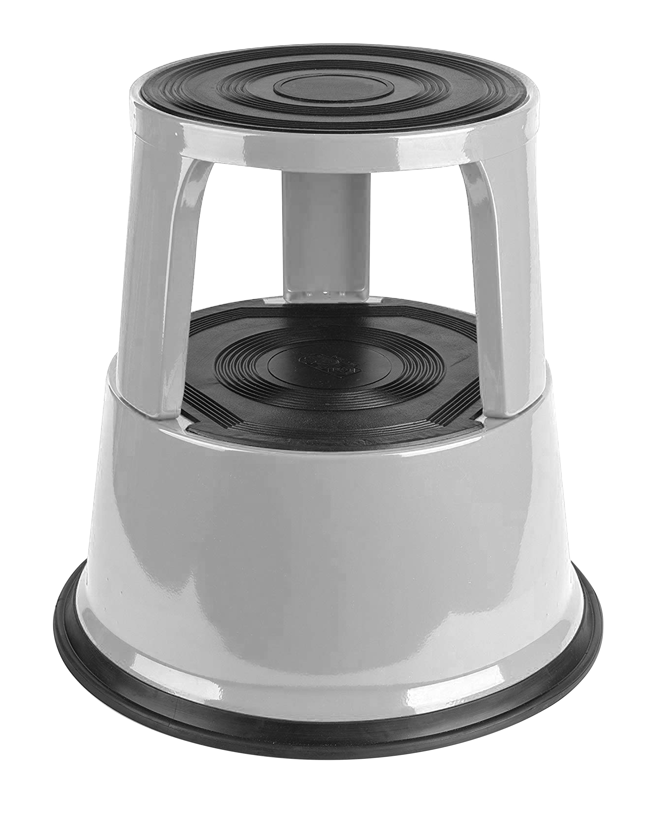 FIMM 2 Tread Metal Steps 405mm Platform Height, Black, Grey