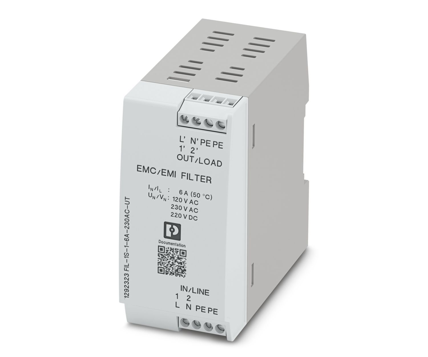 Phoenix Contact 6A 230 V ac, DIN Rail EMC Filter, Single Phase