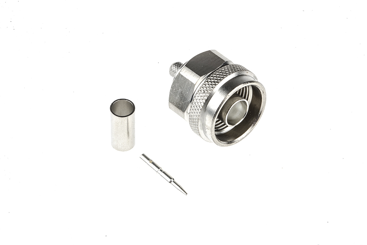 Telegartner, Plug Cable Mount N Connector, 50Ω, Crimp Termination, Straight Body