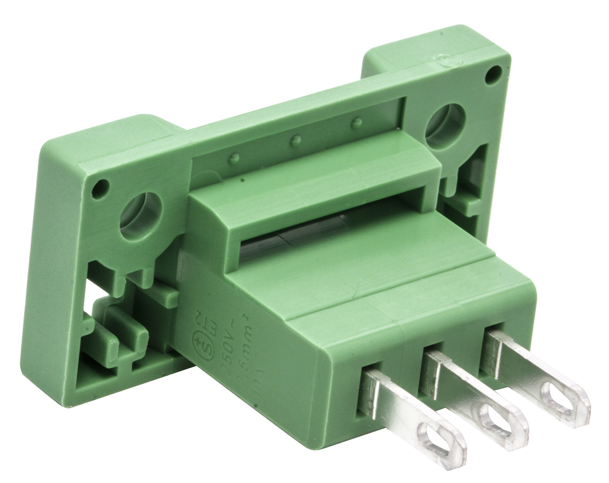 Phoenix Contact, 5.08mm Pitch, CLASSIC COMBICON, 3 Way, , Pluggable Terminal Block, Feed Through Header, Panel Mount,
