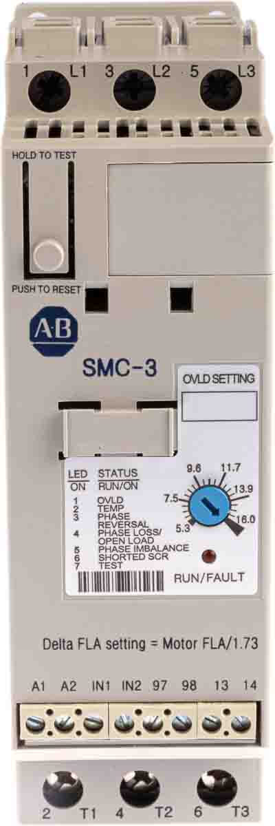Allen Bradley Soft Starter, , 7.5 kW, 460 V ac, 3 Phase, IP2X
