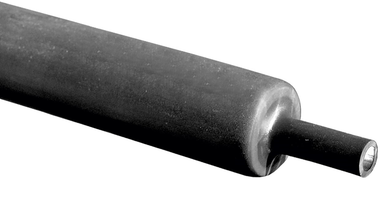 RS PRO Adhesive Lined Halogen Free Heat Shrink Tubing, Black 30mm Sleeve Dia. x 100cm Length 3:1, 4:1 Ratio
