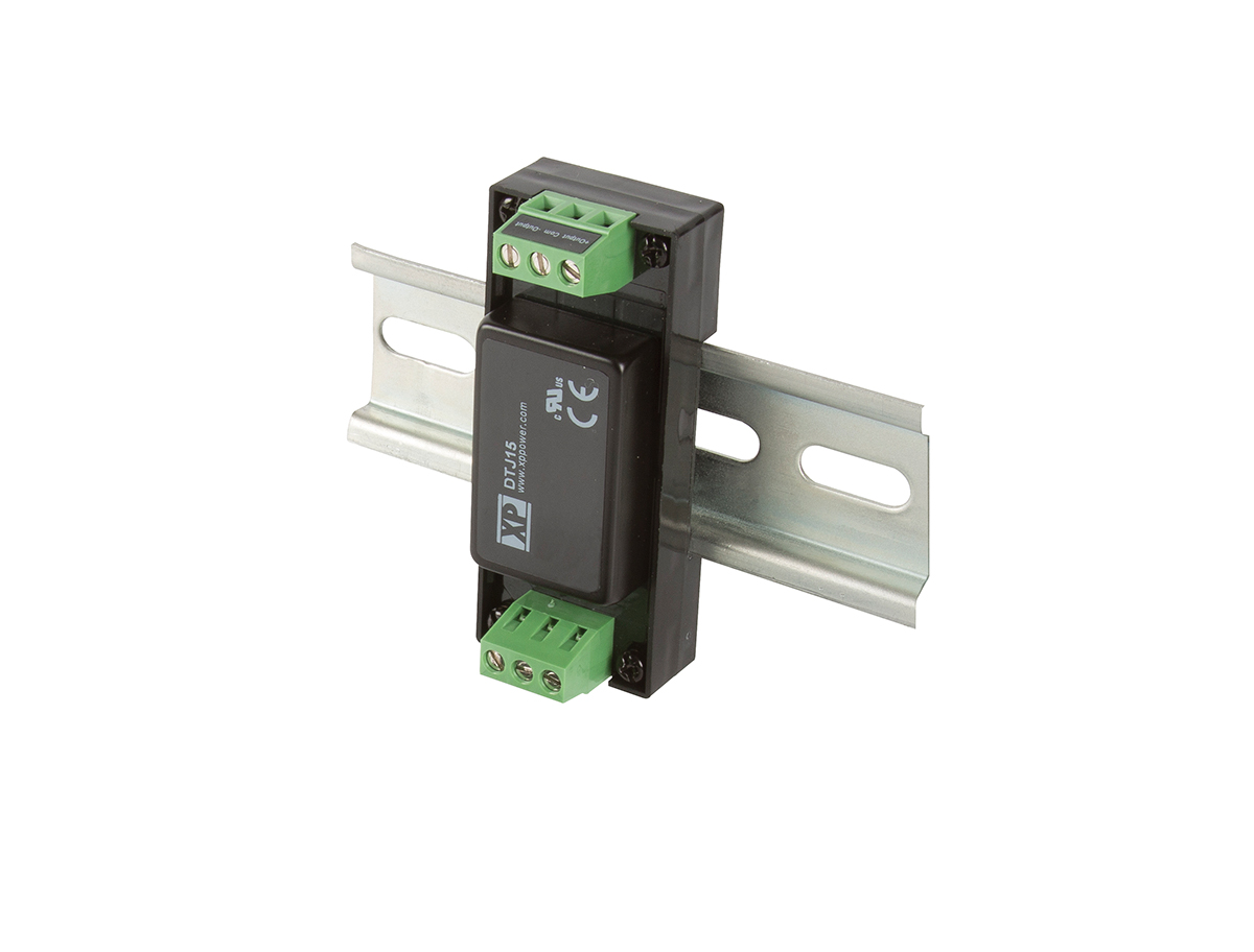 XP Power DTJ15 DC-DC Converter, 12V dc/ 1.25A Output, 9 → 36 V dc Input, 15W, DIN Rail Mount, +100°C Max Temp