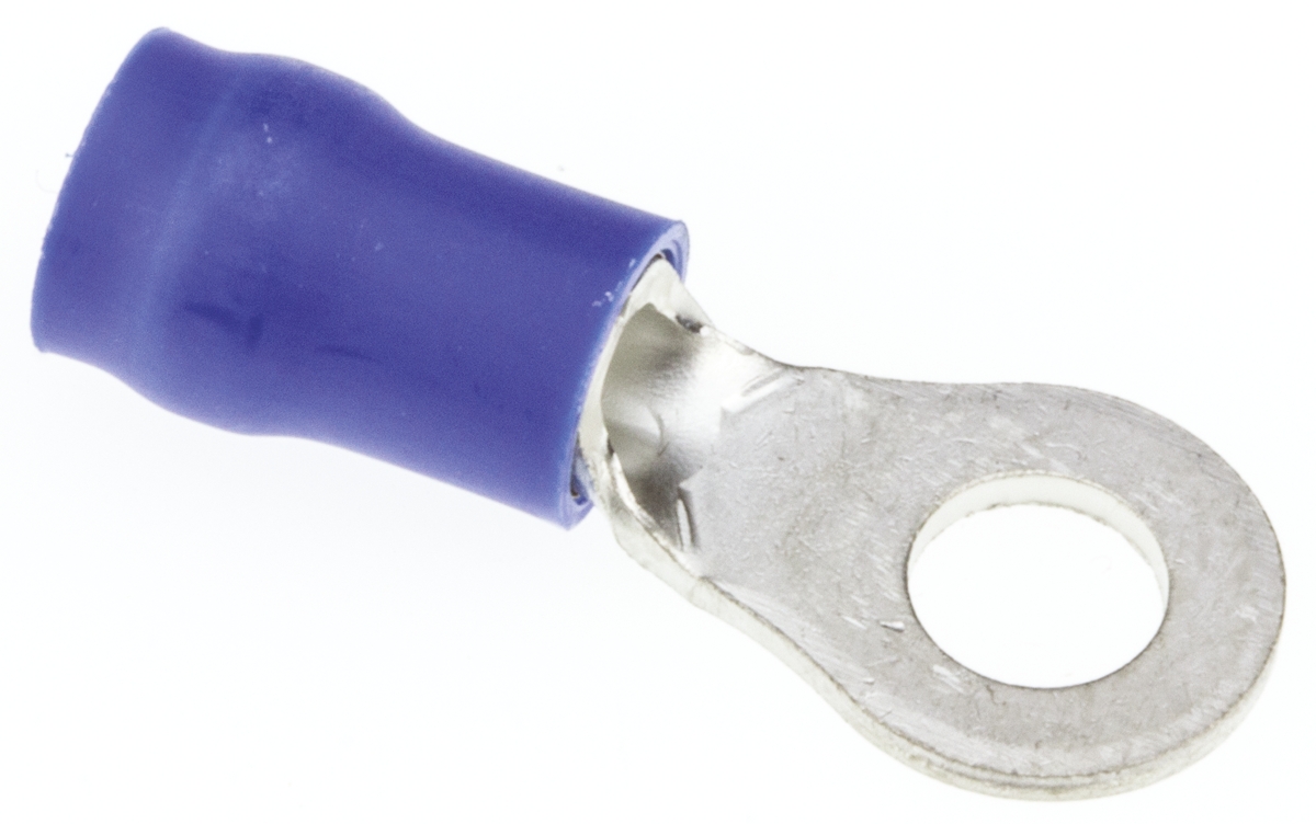 JST, R Insulated Ring Terminal, 4mm Stud Size, 1mm² to 2.6mm² Wire Size, Blue