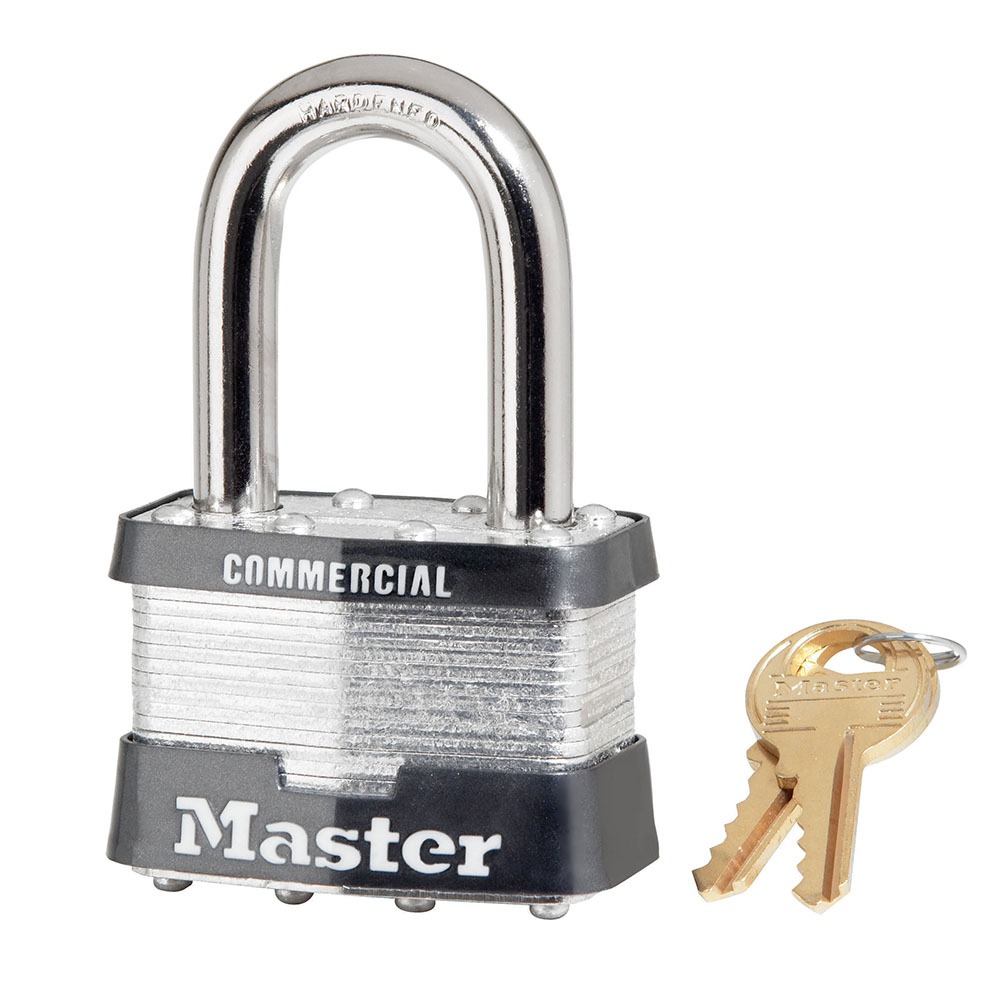 Master Lock Padlock Laminated Steel Padlock, 10mm Shackle, 51mm Body