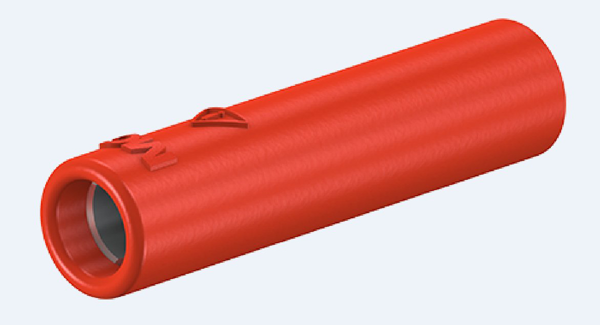 Staubli Red Female Banana Socket, 4 mm Connector, M4 Thread Termination, 32A, 600V, Nickel Plating