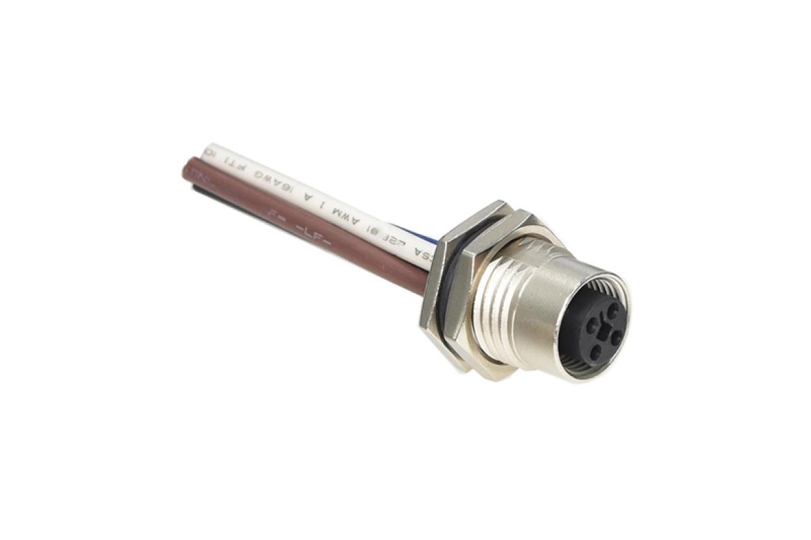 Amphenol Industrial Industrial Circular Connector, 4 Contacts, Threaded, M12 Connector, Socket, Female, IP68, IP69K, M