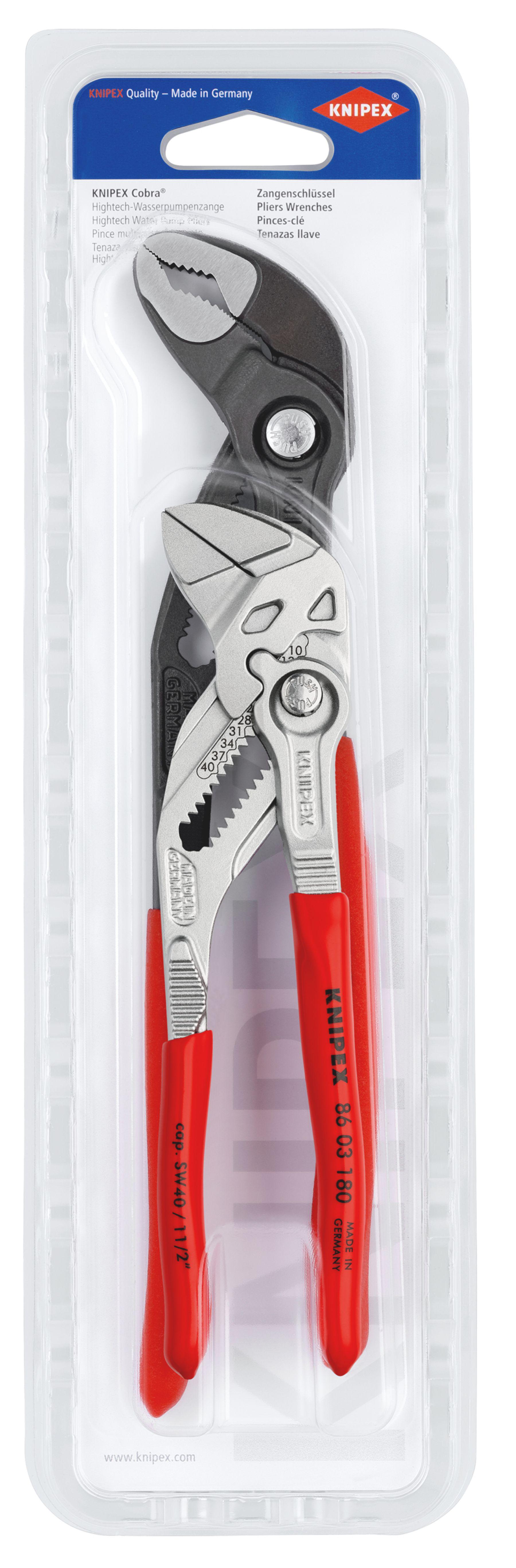Knipex 2-Piece Plier Set, Flat, Straight Tip, 319 mm Overall