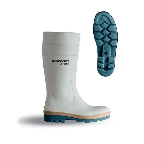 Dunlop White Steel Toe Capped Unisex Safety Wellingtons, UK 4
