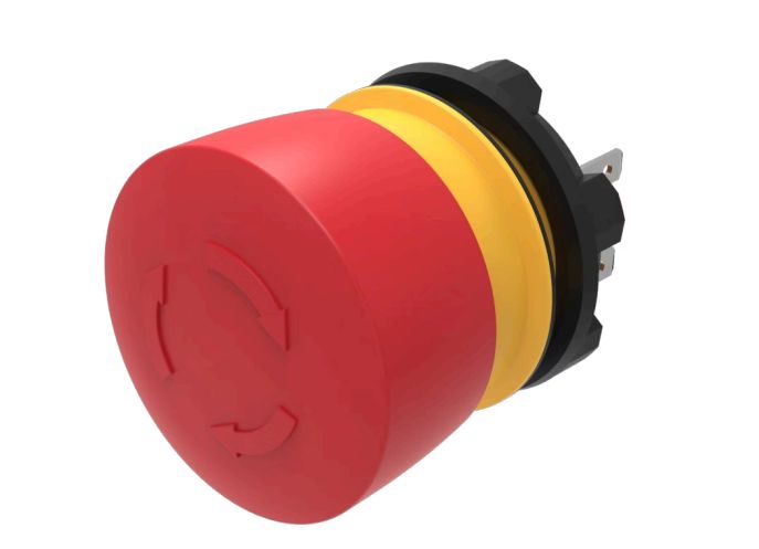 EAO 84-5540.0020 Series Emergency Stop Push Button, Panel Mount, 22.3mm Cutout, IP65, IP66, IP67
