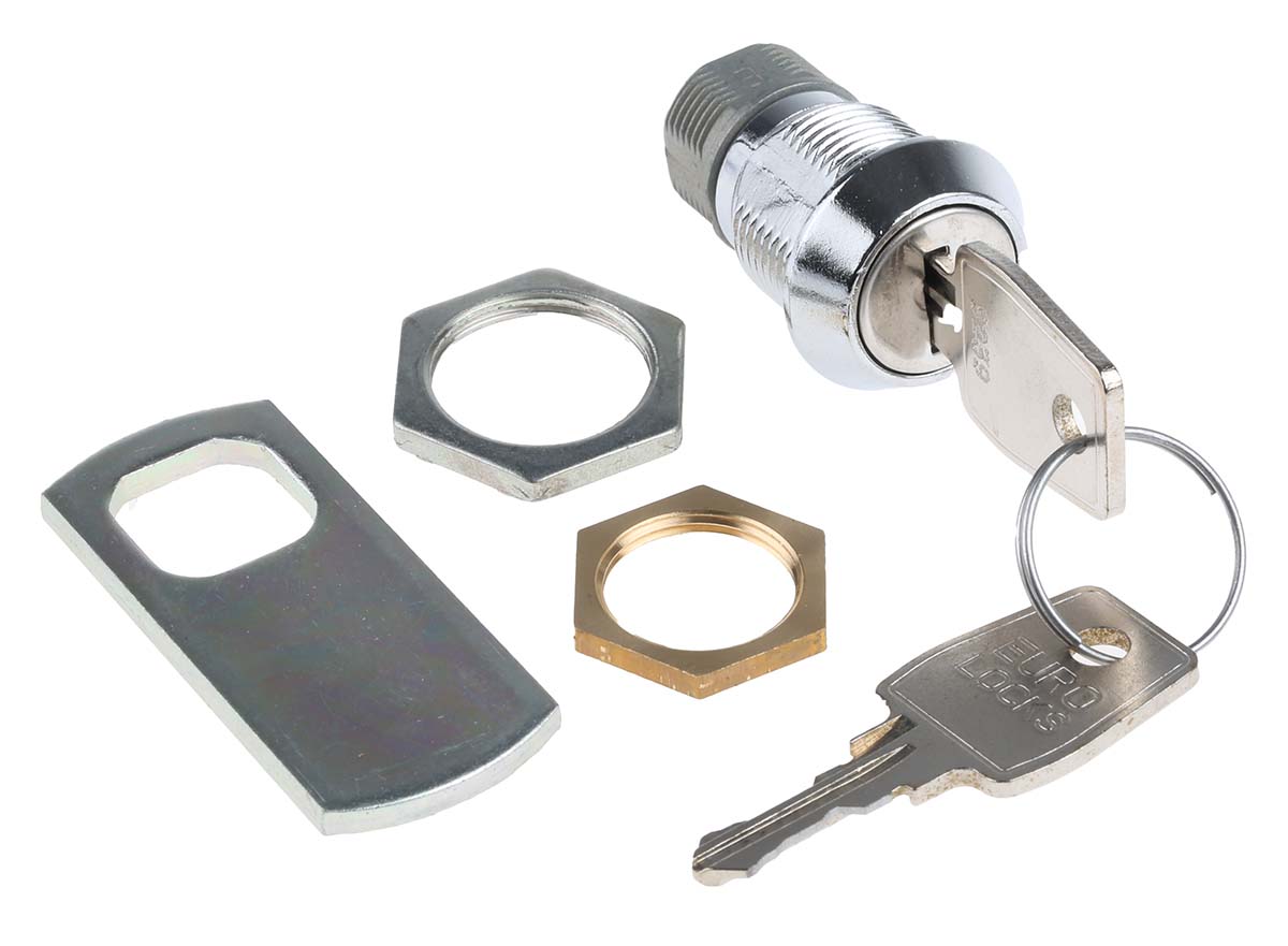 Euro-Locks a Lowe & Fletcher group Company Camlock, 19mm Panel-to-Tongue, 20.1 x 17.6mm Cutout, Key Unlock