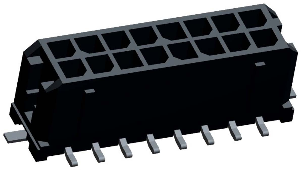 Molex Micro-Fit 3.0 Series Straight Surface PCB Header, 16 Contact(s), 3 mm Pitch, 2 Row, Shrouded