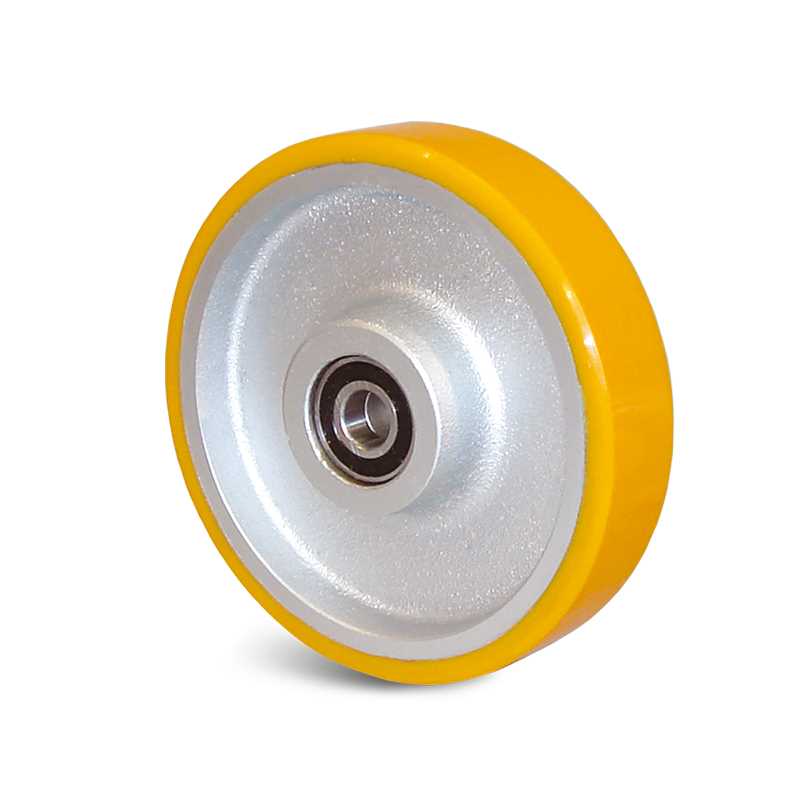 Guitel Hervieu Grey, Yellow Polyurethane Abrasion Resistant Trolley Wheel, 160kg