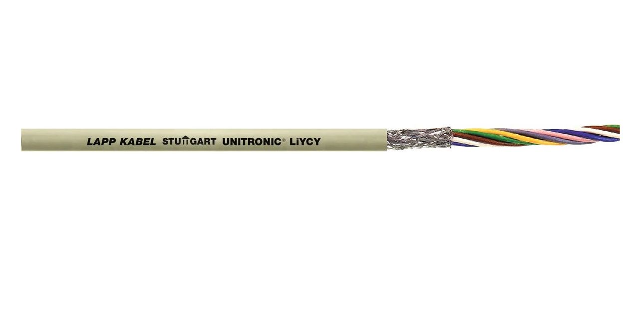 Lapp UNITRONIC LiYCY Control Cable, 3 Cores 1 mm² 17 AWG, 100 m, Screened Stranded, Grey Polyvinyl Chloride Sheath