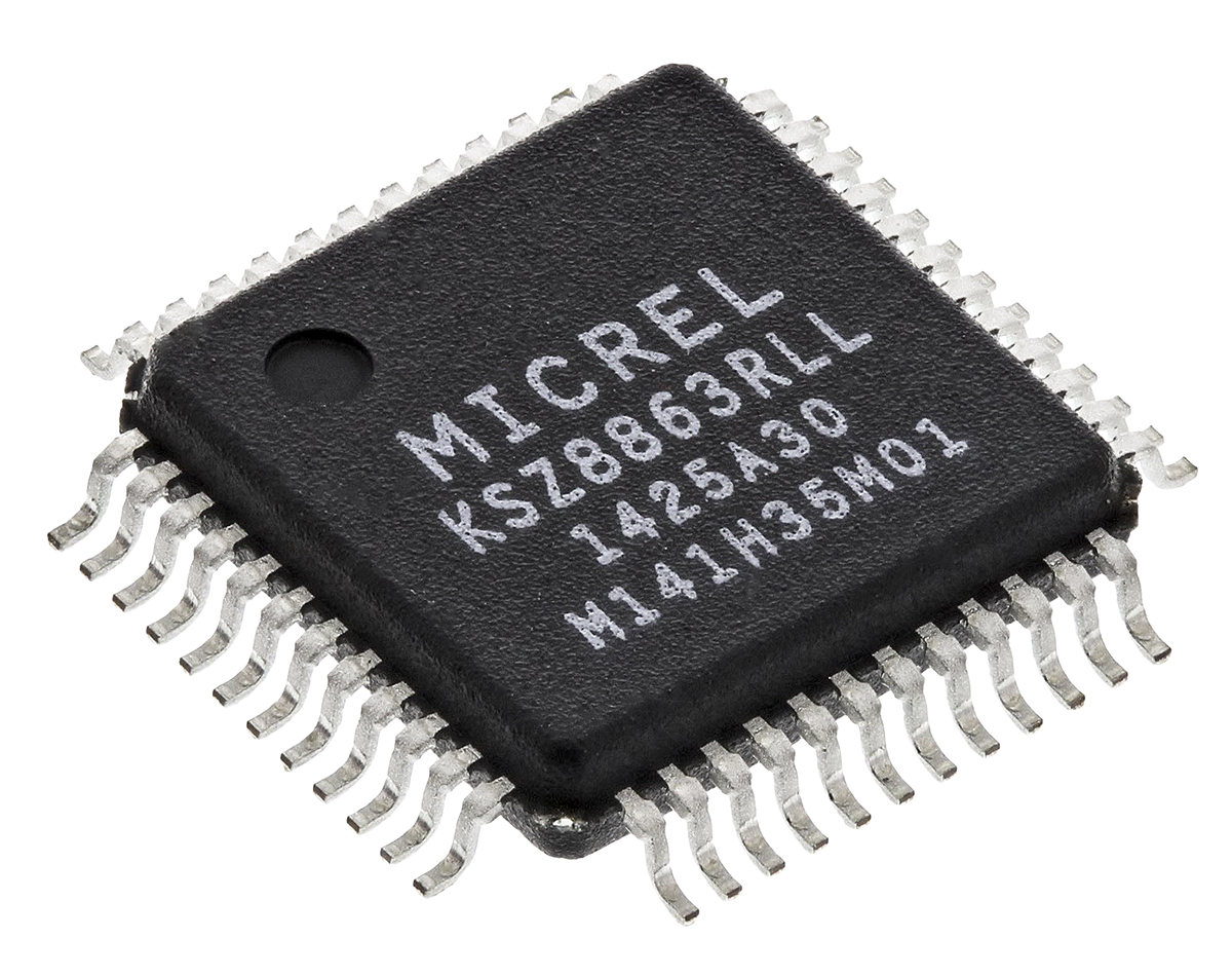 Microchip KSZ8863RLL, Ethernet Switch IC, 10Mbps MII, RMII, 1.8 V, 3.3 V, 48-Pin LQFP