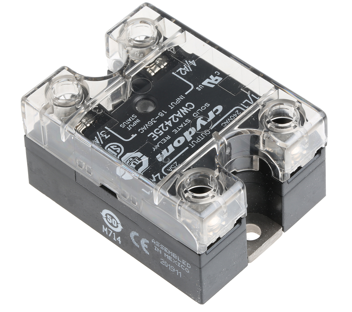 Sensata Crydom CW24 Series Solid State Relay, 25 A rms Load, Panel Mount, 280 V rms Load, 36 V rms Control