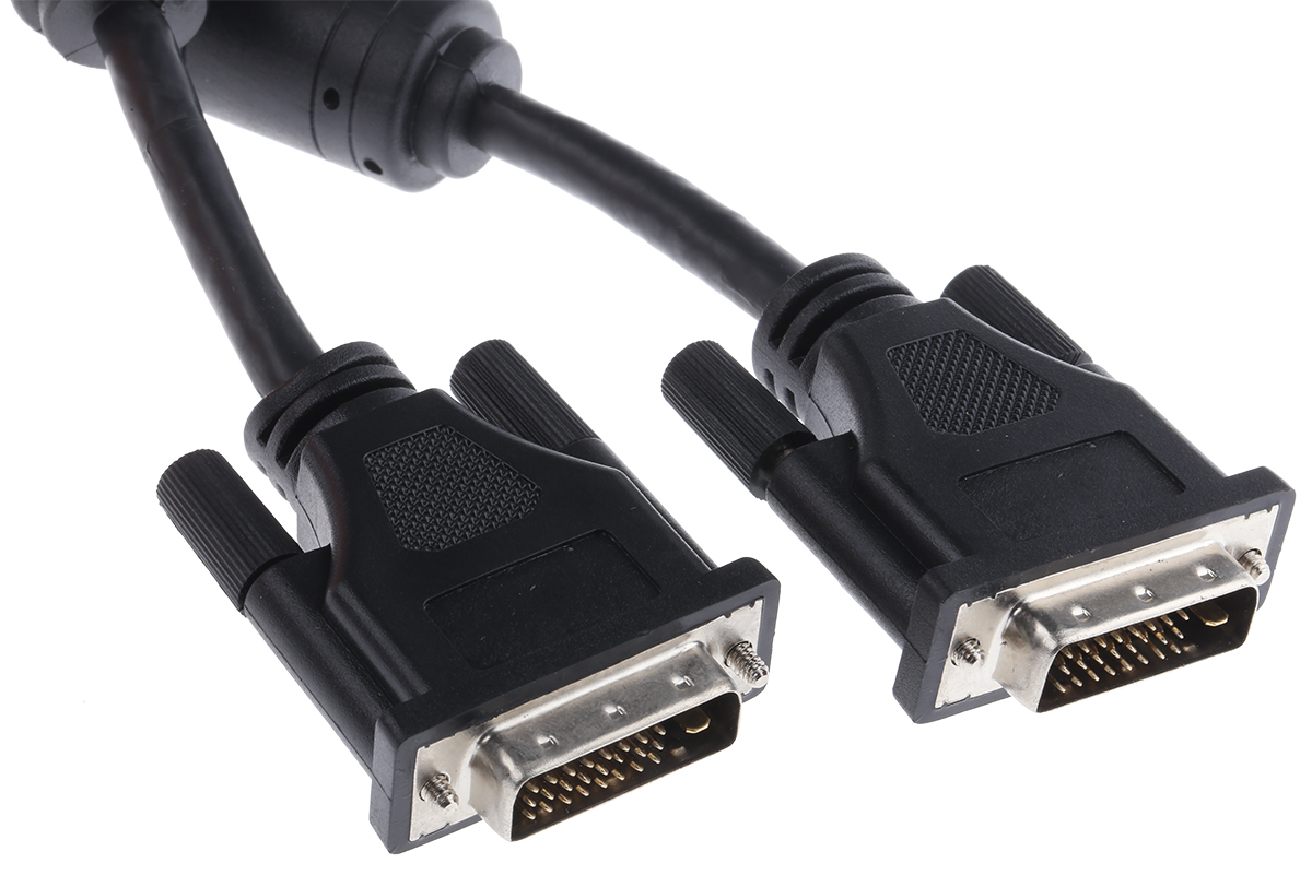 Roline, Male DVI-D Dual Link to Male DVI-D Dual Link Cable, 1mBlack sheath