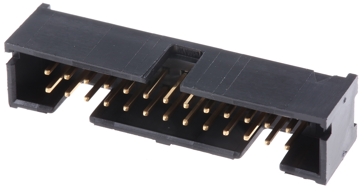 TE Connectivity AMP-LATCH Series Straight Through Hole PCB Header, 26 Contact(s), 2.54 mm Pitch, 2 Row, Shrouded
