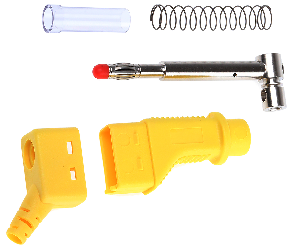 Staubli Yellow Male Banana Plug, 4 mm Connector, Screw Termination, 32A, 600V, Nickel Plating