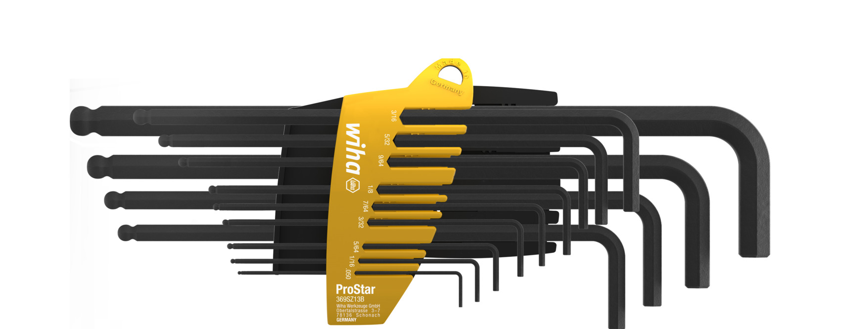 Wiha 13 piece L Shape Imperial Hex Key Set, 0.05 → 3/8in