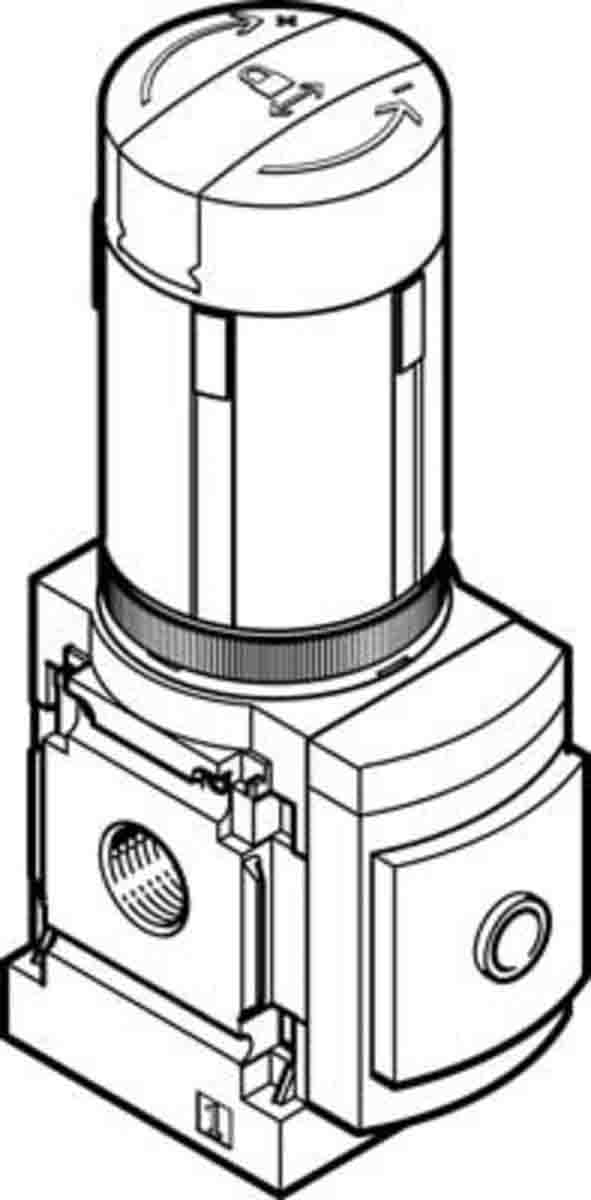 Festo G 1/8 Pneumatic Regulator - 0.3bar to 7bar, 14bar max. input, 543519