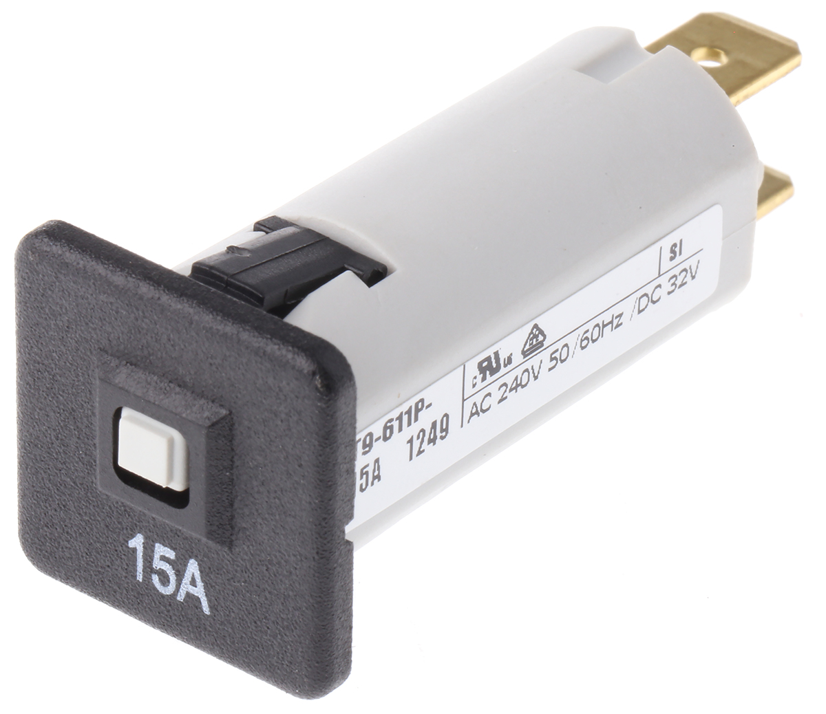 Schurter Thermal Magnetic Circuit Breaker -  Single Pole 240 V ac, 32V dc Voltage Rating, 15A Current Rating