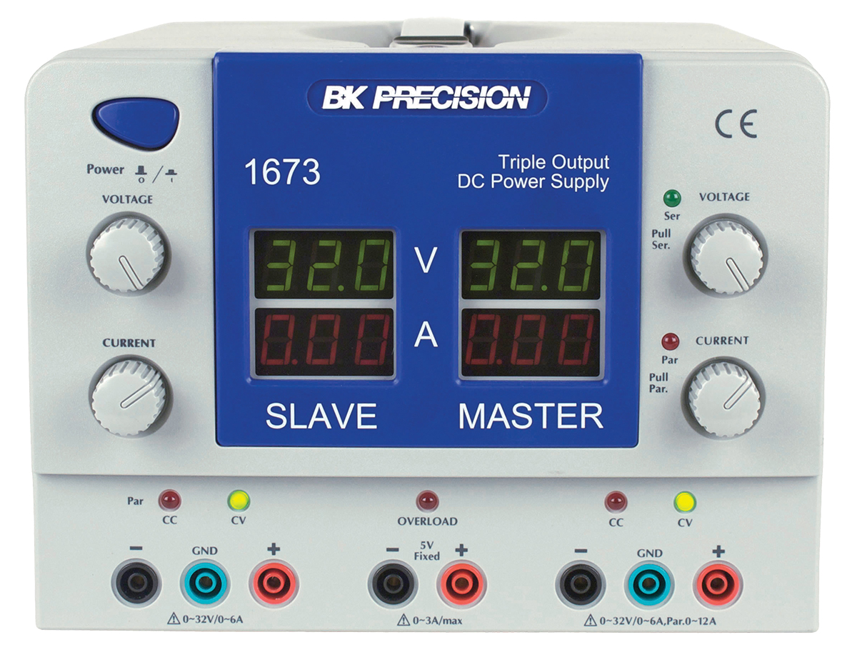 BK Precision 1673 Series Digital Bench Power Supply, 0 → 32V, 6A, 3-Output, 399W