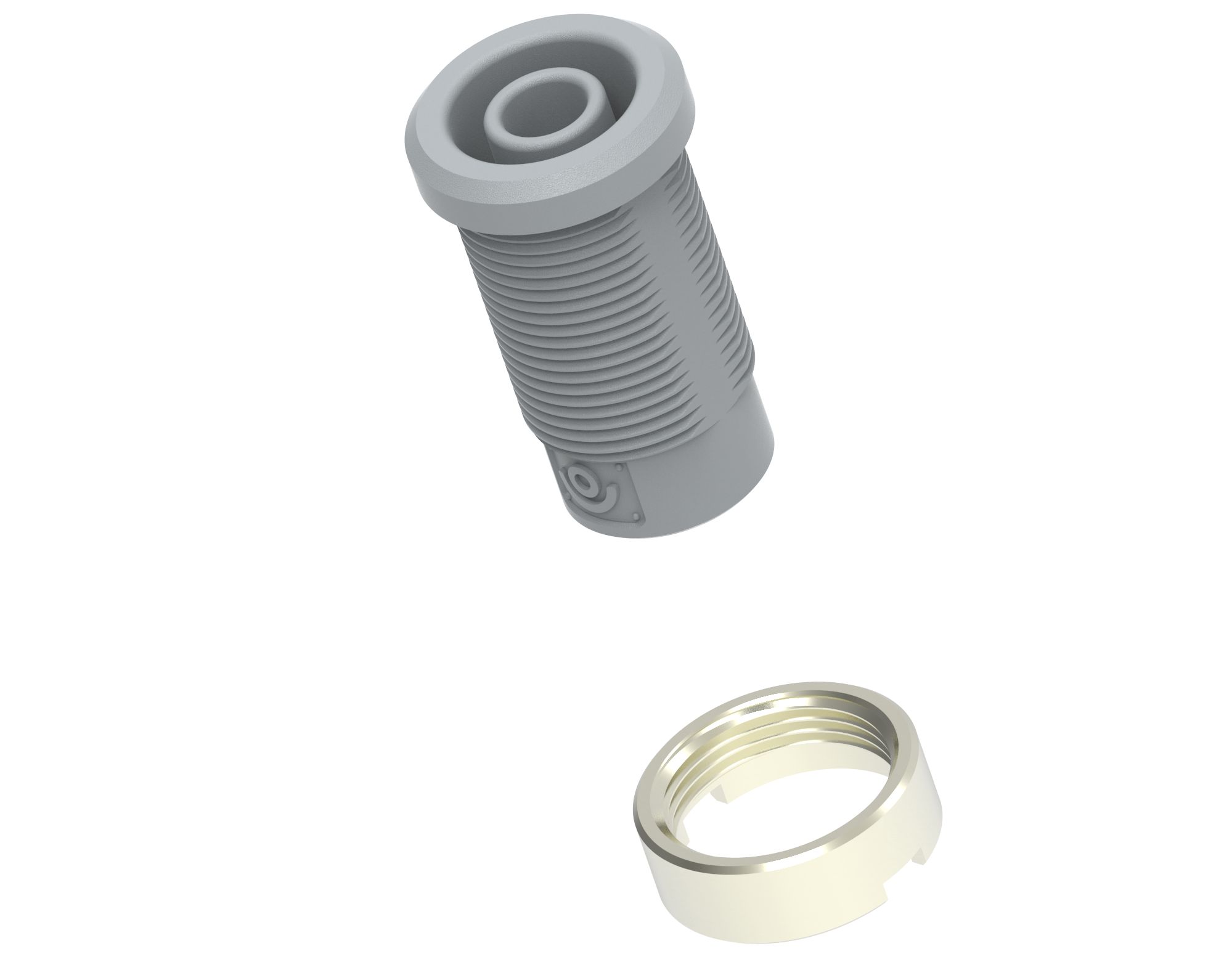 Electro PJP Grey Female Banana Socket, 4 mm Connector, M3 Thread Termination, 36A, 1kV, Nickel Plating