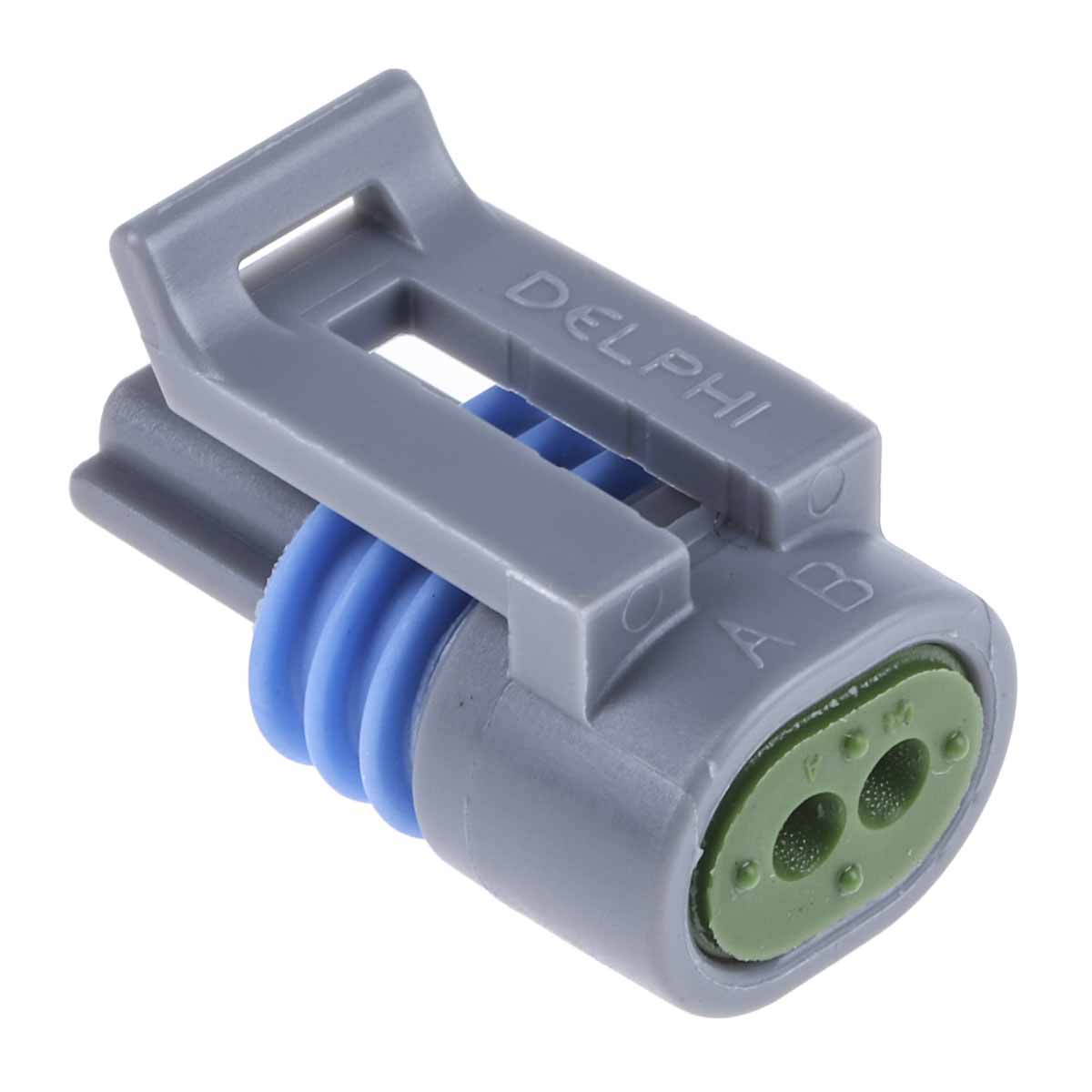 Delphi, Metri-Pack 150.2 Pull-To-Seat Automotive Connector Socket Grey Cable Mount 2 Way, Crimp Termination 12162197