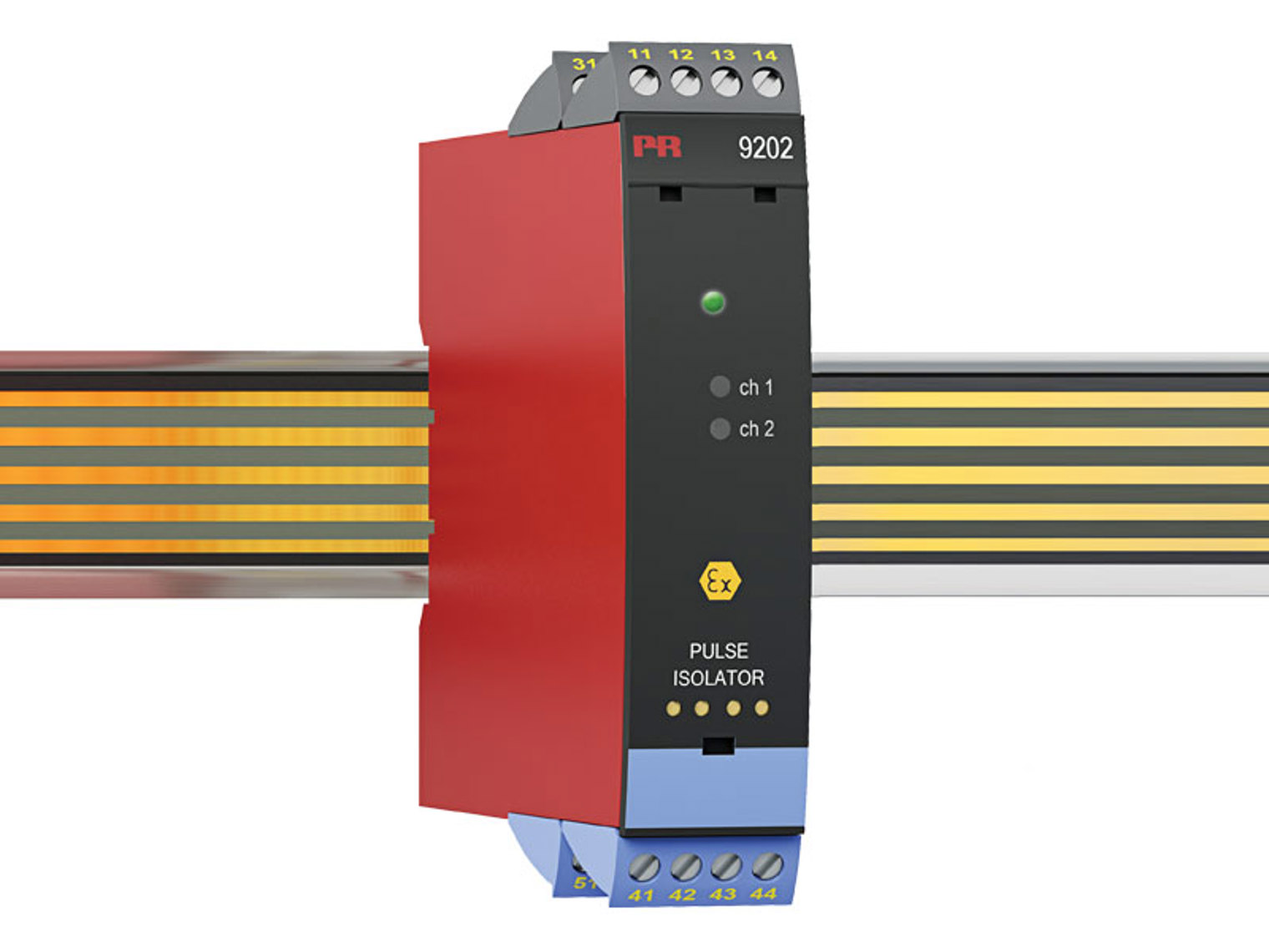 PR Electronics 9200 Series Pulse Isolator, NAMUR Sensor, Switch Input, Relay Output, 19.2 → 31.2V dc Supply