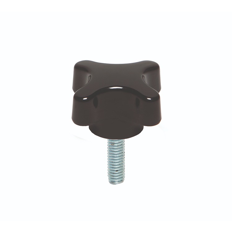 RS PRO Black Duroplast Clamping Knob, M12 x 40, Threaded Mount