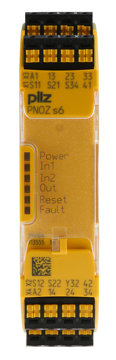 Pilz PNOZsigma PNOZ s6 C 1 Auxiliary Contacts Safety Relay 24V dc, Dual-Channel 3 Safety Contacts