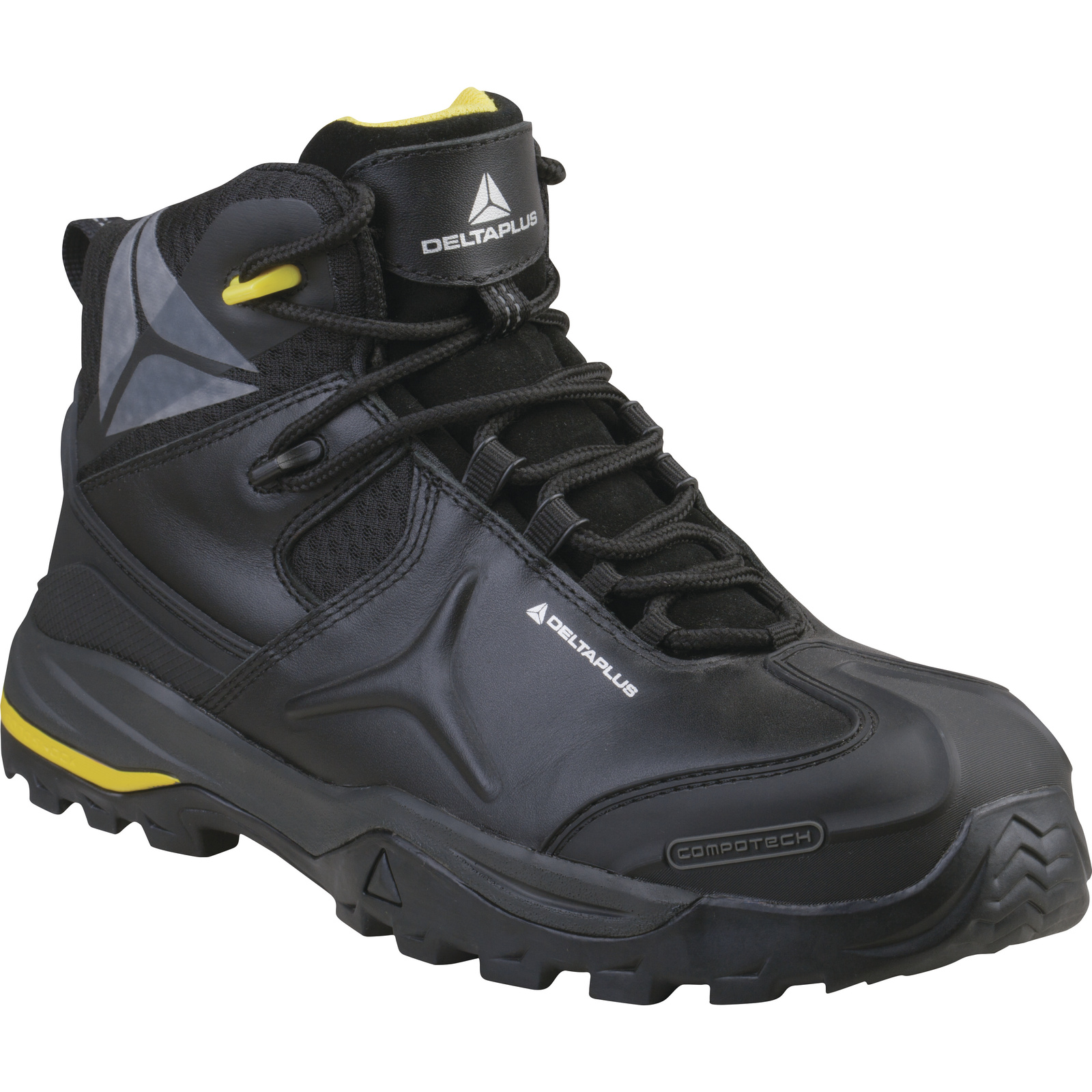 Delta Plus TW402 Black, Yellow Composite Toe Capped Men's Safety Boots, UK 8, EU 42