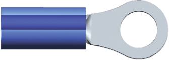 TE Connectivity, PIDG Insulated Ring Terminal, M5 Stud Size, 1mm² to 2.6mm² Wire Size, Blue