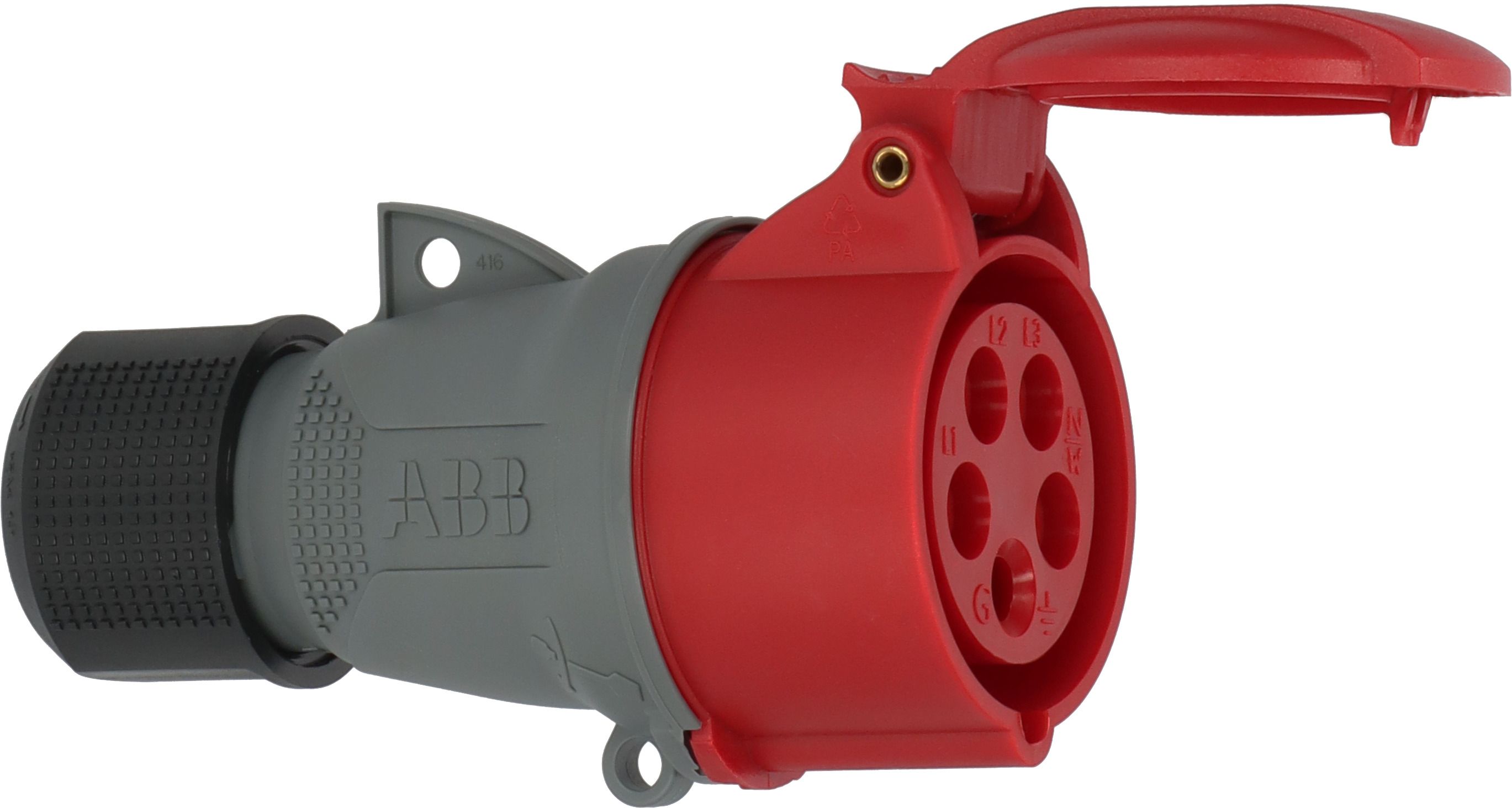 brennenstuhl, 1323 IP44 Red Cable Mount 3P+N+T Industrial Power Socket, Rated At 16A, 415 V