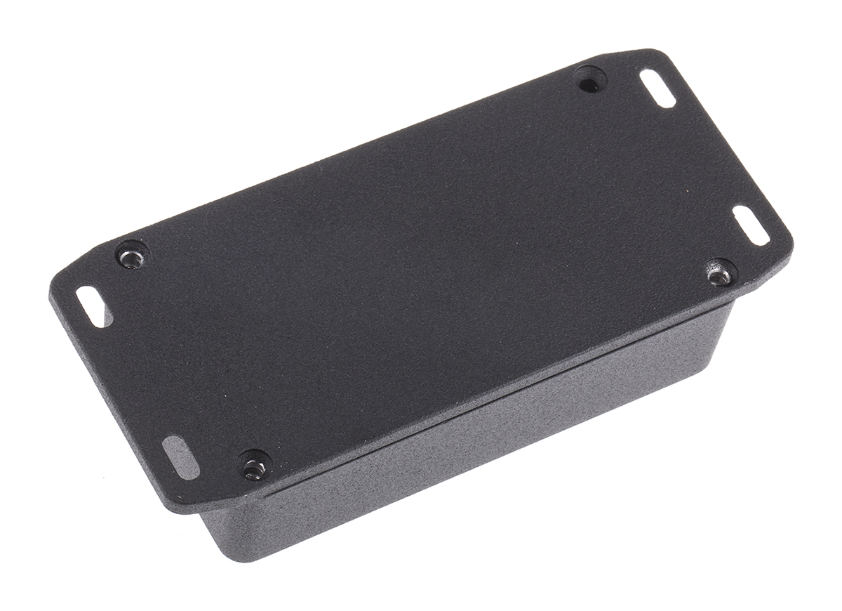 Hammond 1590 Series Black Die Cast Aluminium Enclosure, IP54, Flanged, Black Lid, 113 x 60 x 31mm