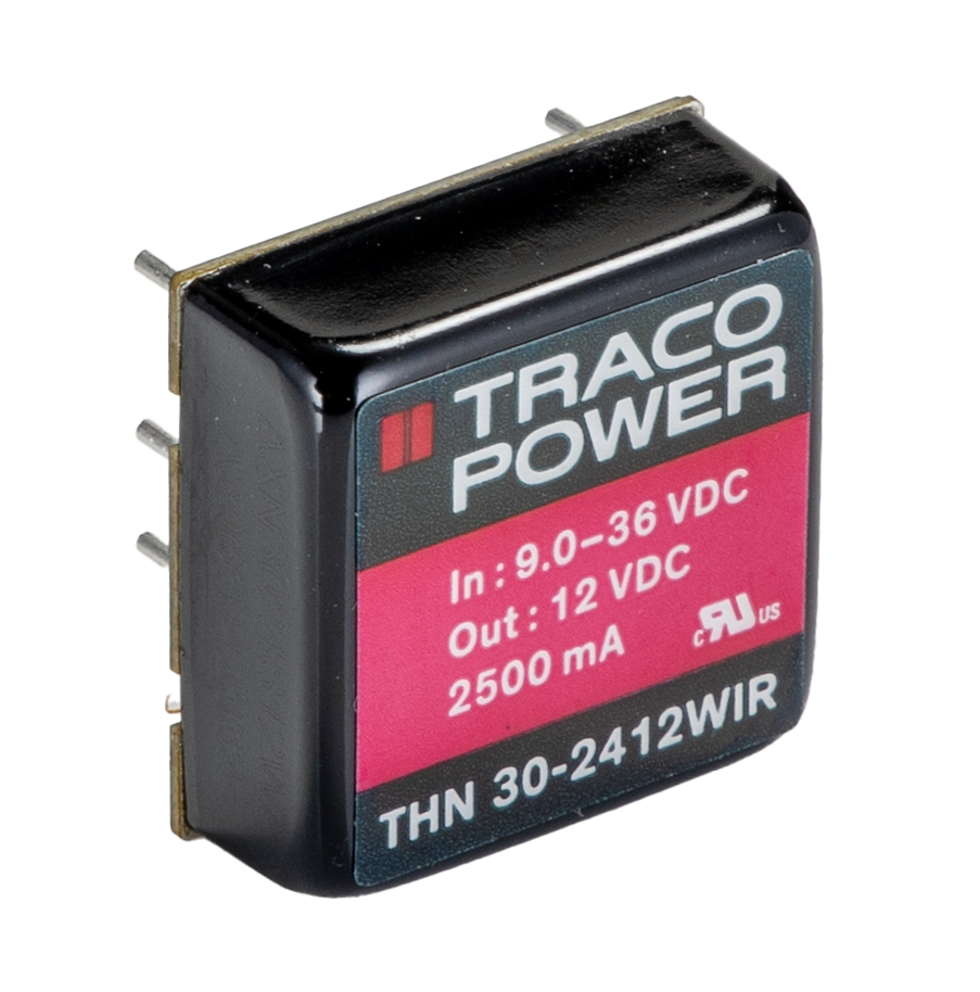 TRACOPOWER THN 30WIR Isolated DC-DC Converter, 12V dc/ 2.5A Output, 9 → 36 V dc Input, 30W, PCB Mount, +80°C Max