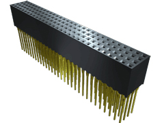 Samtec PTHF Series Straight Through Hole Mount PCB Socket, 120-Contact, 4-Row, 2mm Pitch, Press-In Termination