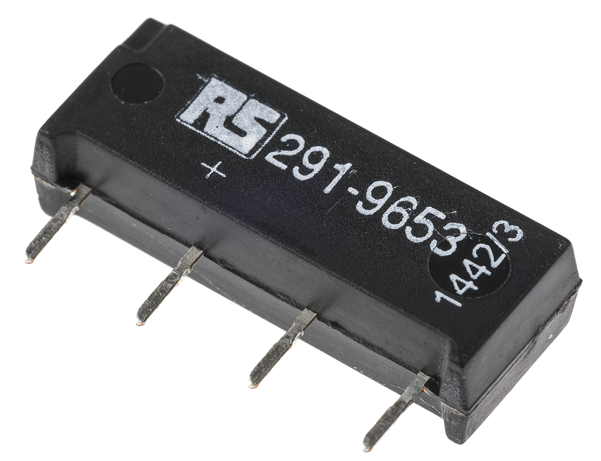 Meder PCB Mount Reed Relay, 12V dc Coil, SPST, 200V dc Max, 1 A Max, 1000Ω