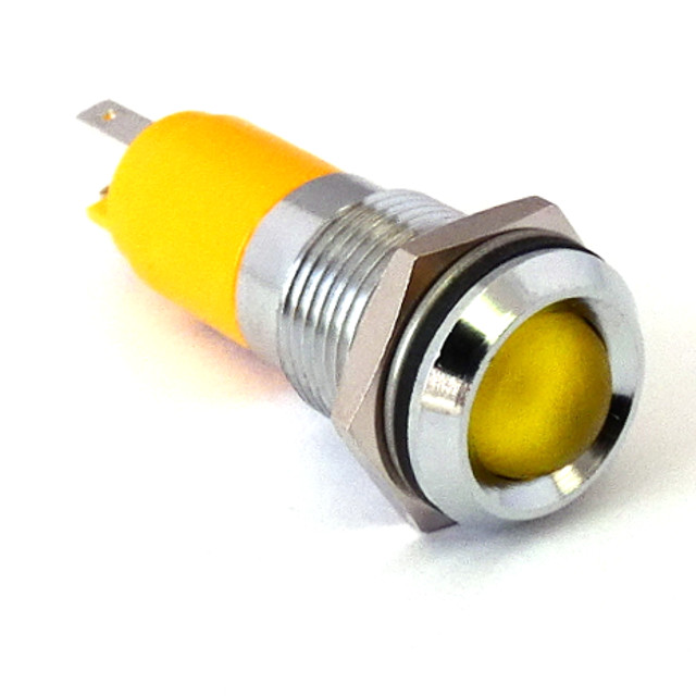 CML Innovative Technologies 1921X Series Yellow Panel Mount Indicator, 24V c.c., 14mm Mounting Hole Size, Solder Tab