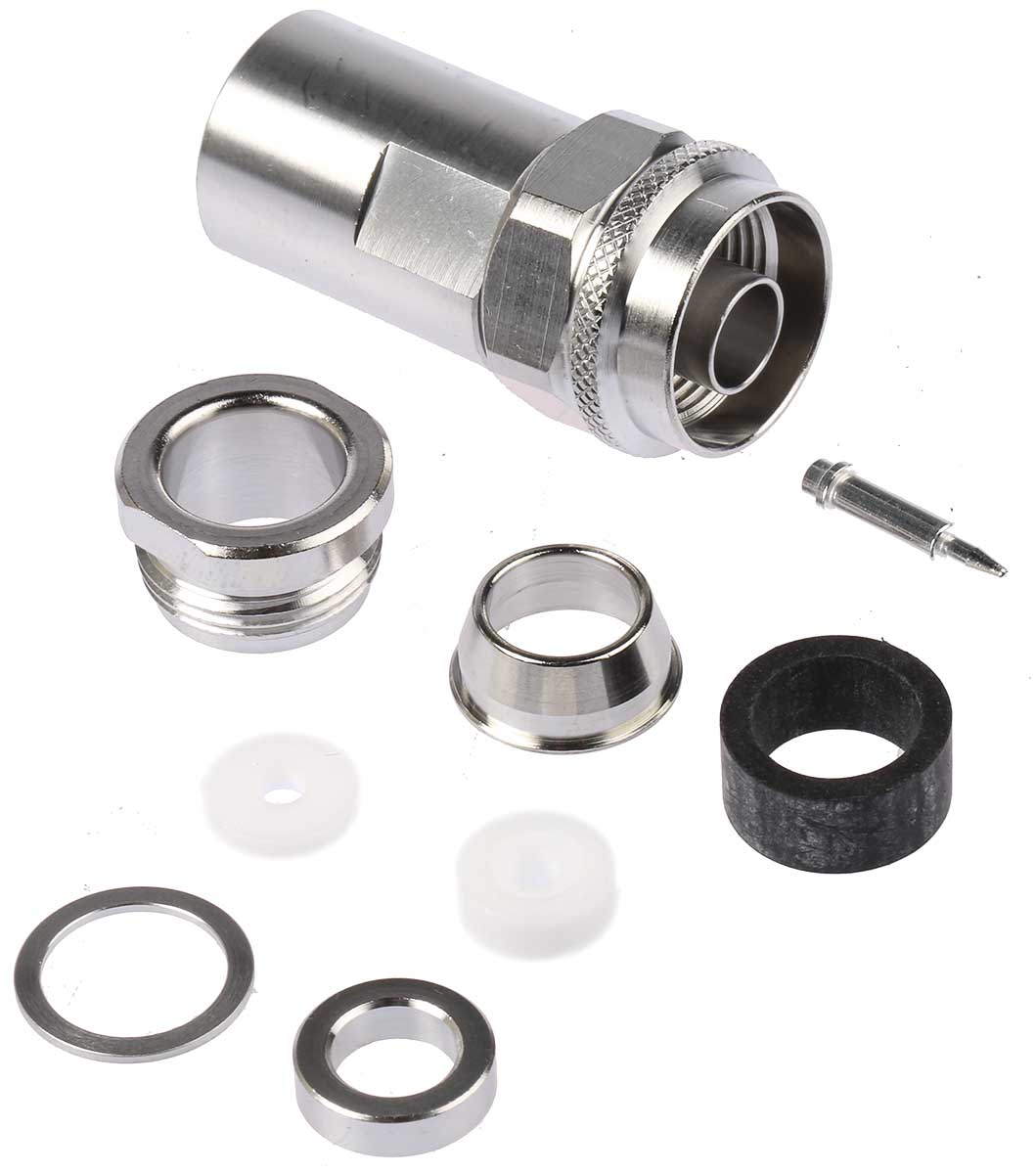 Telegartner, Plug Cable Mount N Connector, 50Ω, Solder Termination, Straight Body