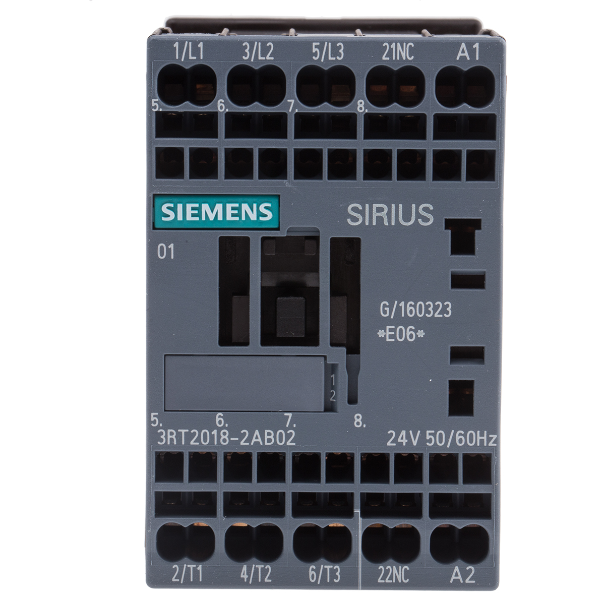 Siemens SIRIUS 3RT Size S00, 3RT2 Contactor, 24 V ac Coil, 3-Pole, 16 A, 7.5 kW, 3NO, 400 V ac