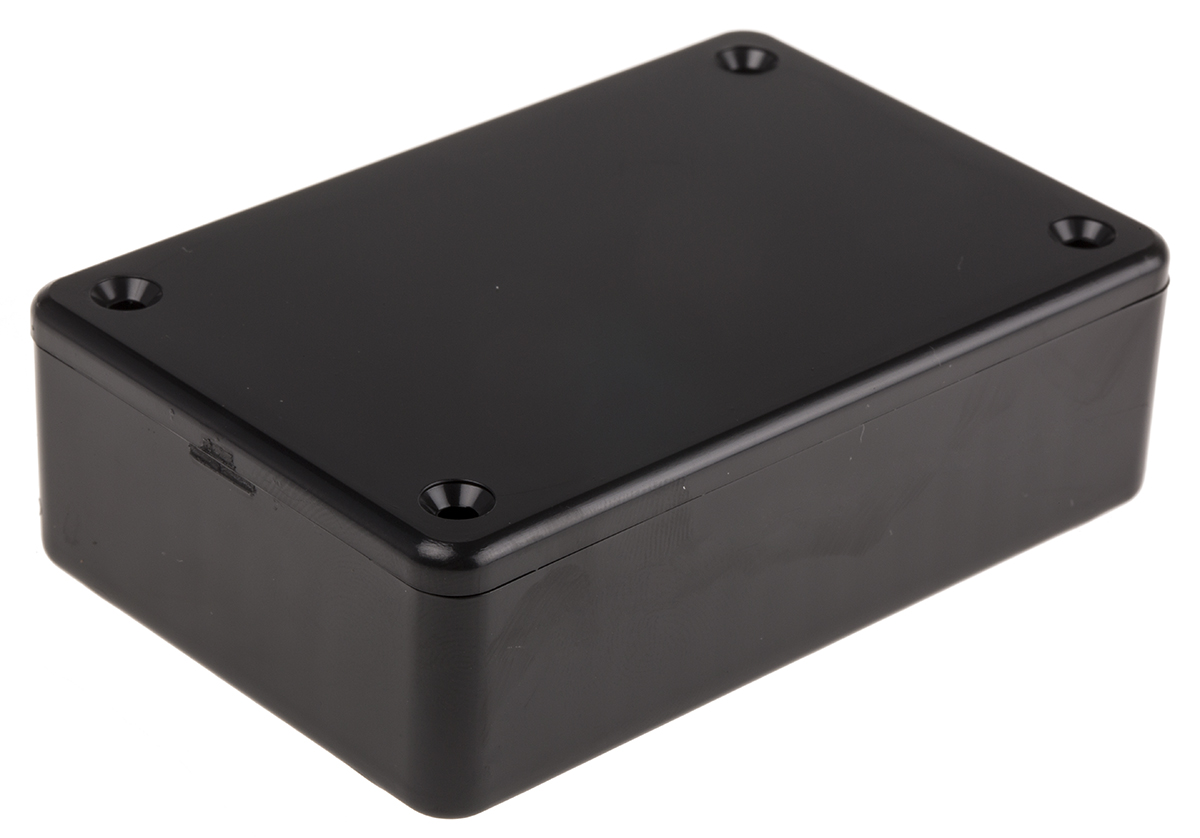 Hammond 1591 Series Black ABS Enclosure, IP54, Black Lid, 85 x 56 x 26mm