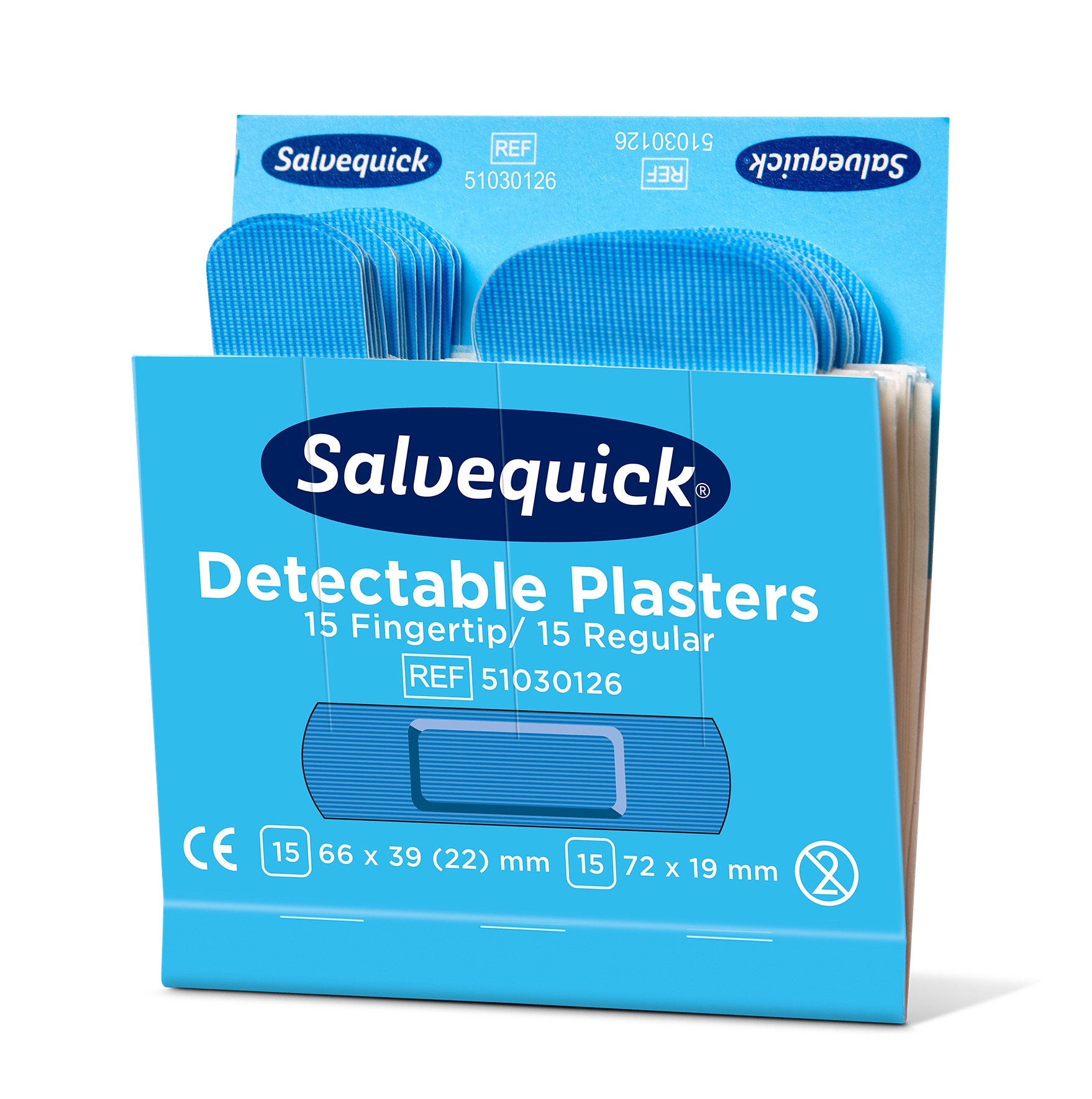 Cederroth Plastic Blue Detectable Plaster Plaster (Complete Refill Set), 6 x 30 Per Package 72mm