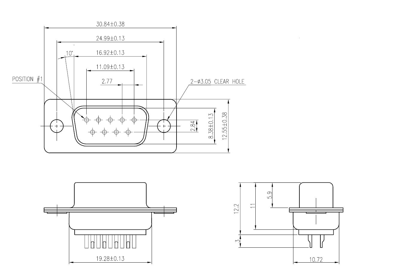Amphenol Communications Solutions G17S 9 Way D-sub Connector Plug