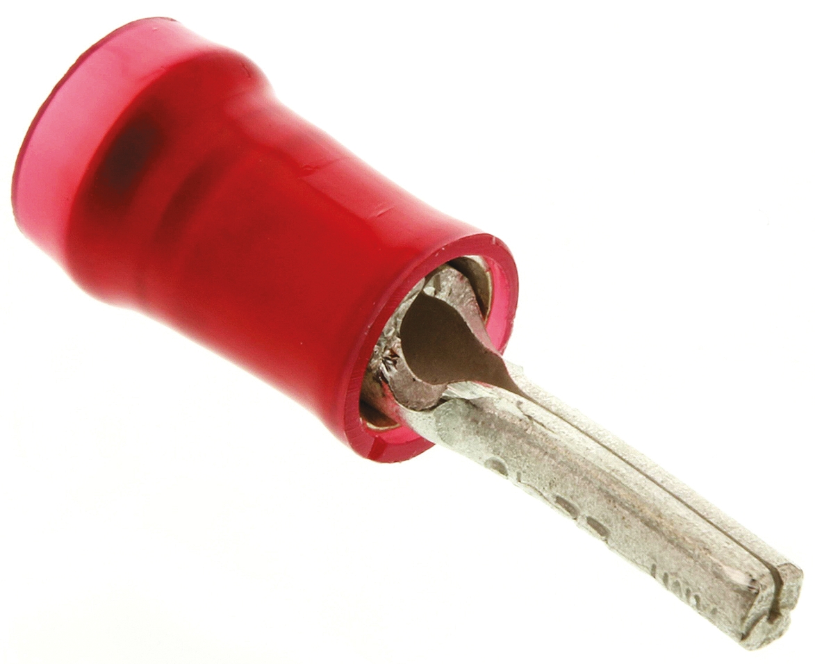 TE Connectivity, PIDG Insulated, Tin Crimp Pin Connector, 0.25mm² to 1.6mm², 22AWG to 16AWG, 1.8mm Pin Diameter, 6.7mm