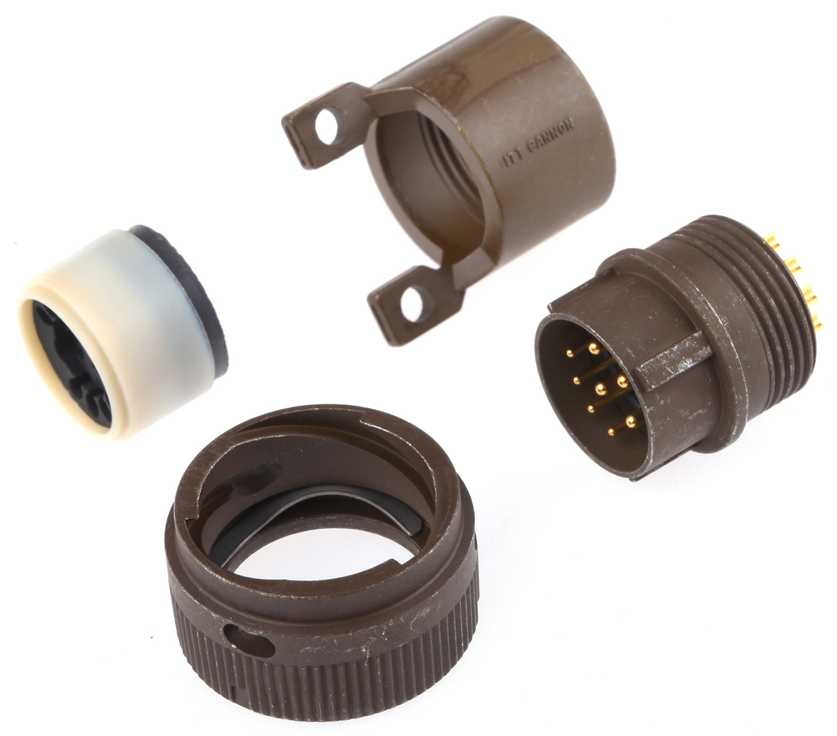 ITT Cannon, KPT, Copper Alloy 12 Way Cable Mount MIL Spec Circular Connector Plug, Pin Contacts,Shell Size 14, Bayonet
