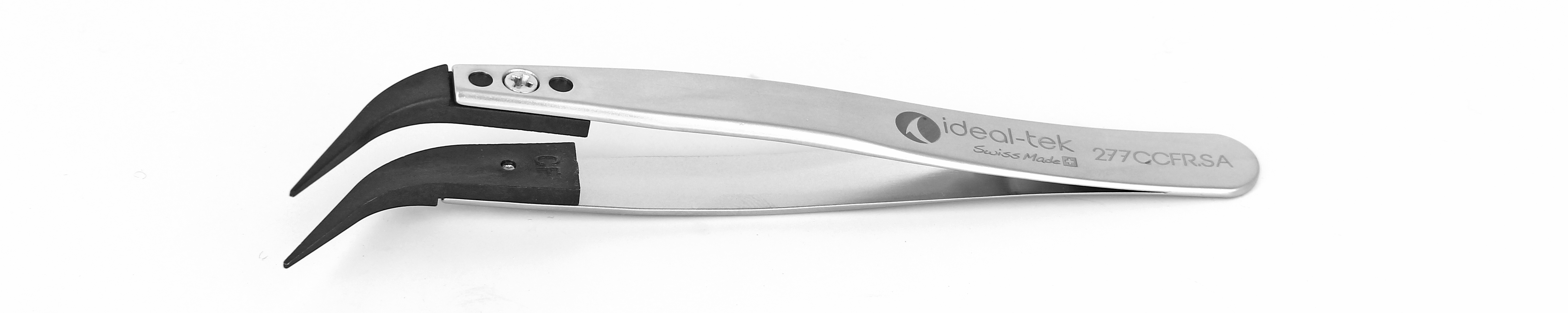 ideal-tek 105 mm, Stainless Steel, Curved, ESD Tweezers
