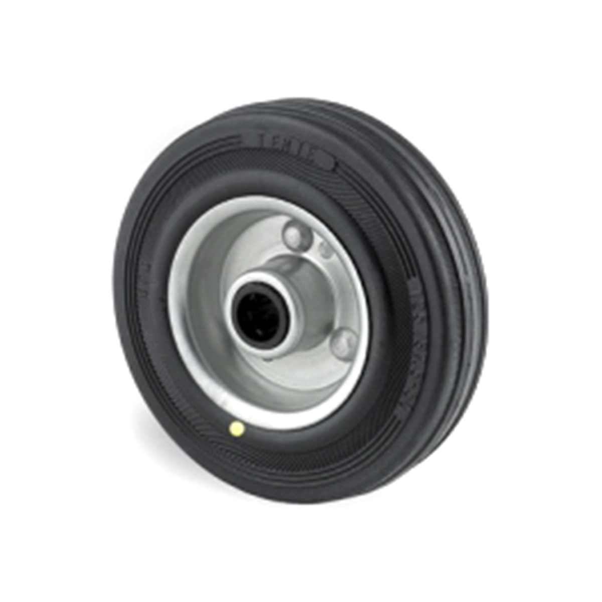 Tente Black Rubber Roller Bearing Trolley Wheel, 100kg